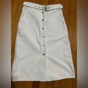Rag & Bone Button Down Canvas Mid-length With Silk Inside Bottom Lining skirt XS